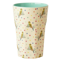 Budgie & Spot Print Melamine Tall Cup By Rice DK